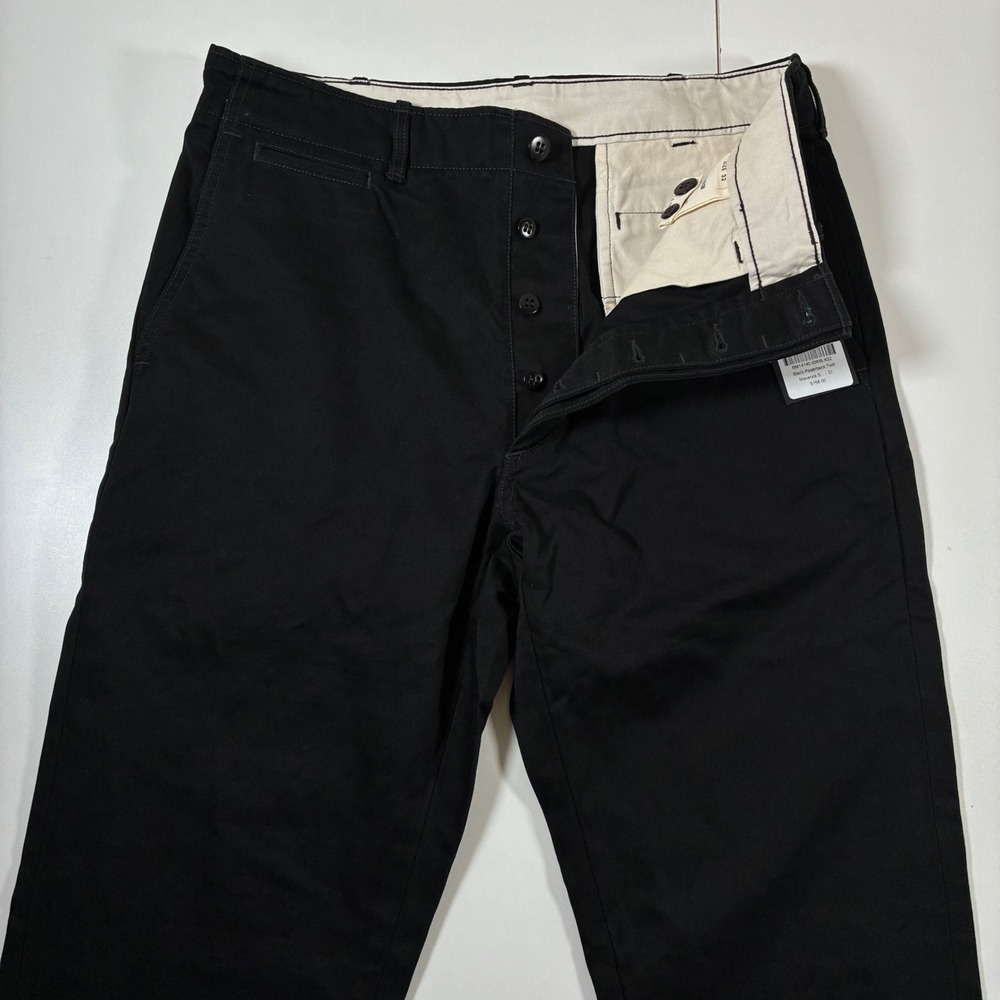 NEW Buck Mason Officer Pant 32x26 Black Paperback Twill Service Chino Maverick